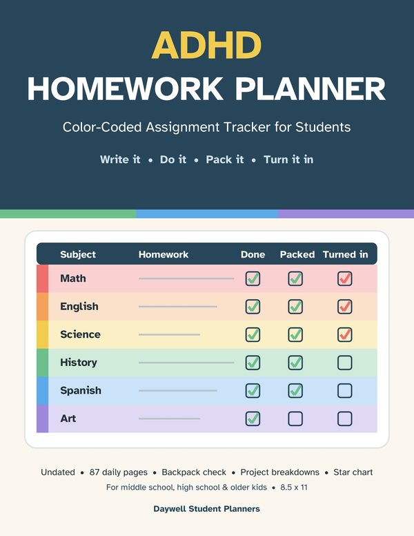ADHD Homework Planner