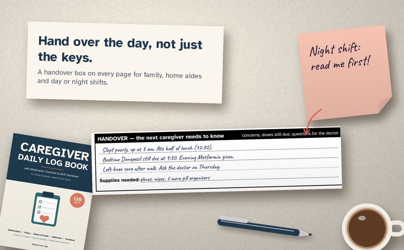 Caregiver Daily Log Book: inside the book, image 4