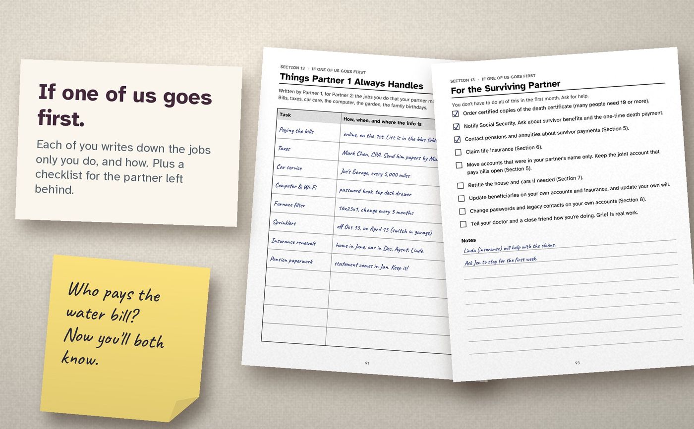 End of Life Planner for Couples: inside the book, image 3