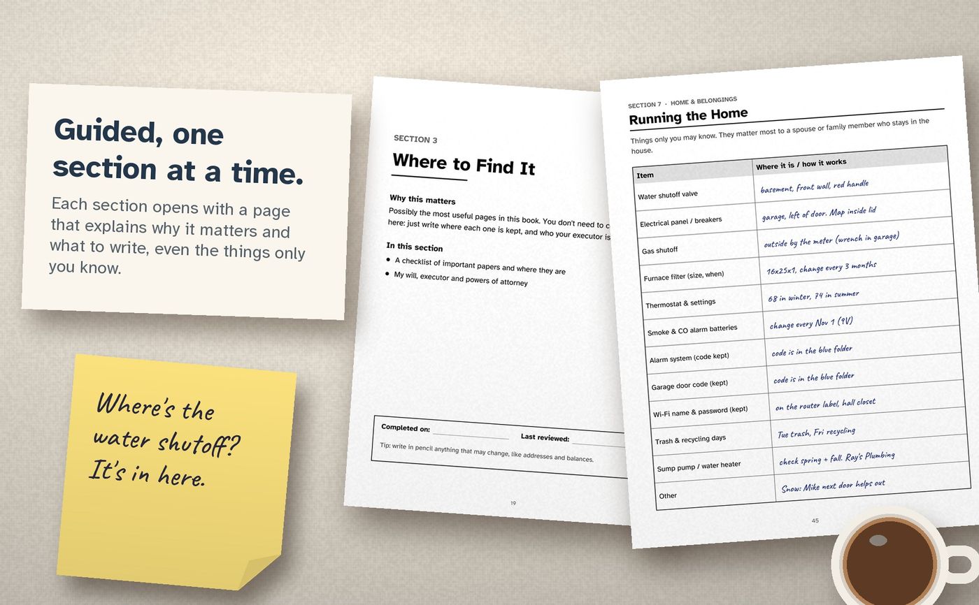 End of Life Planner for Seniors: inside the book, image 3