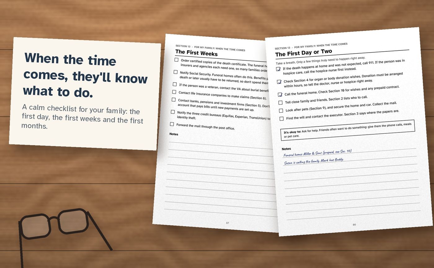End of Life Planner for Seniors: inside the book, image 4