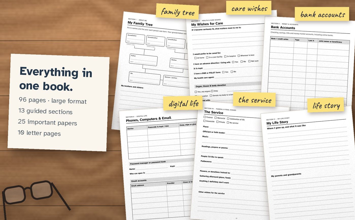 End of Life Planner for Seniors: inside the book, image 5