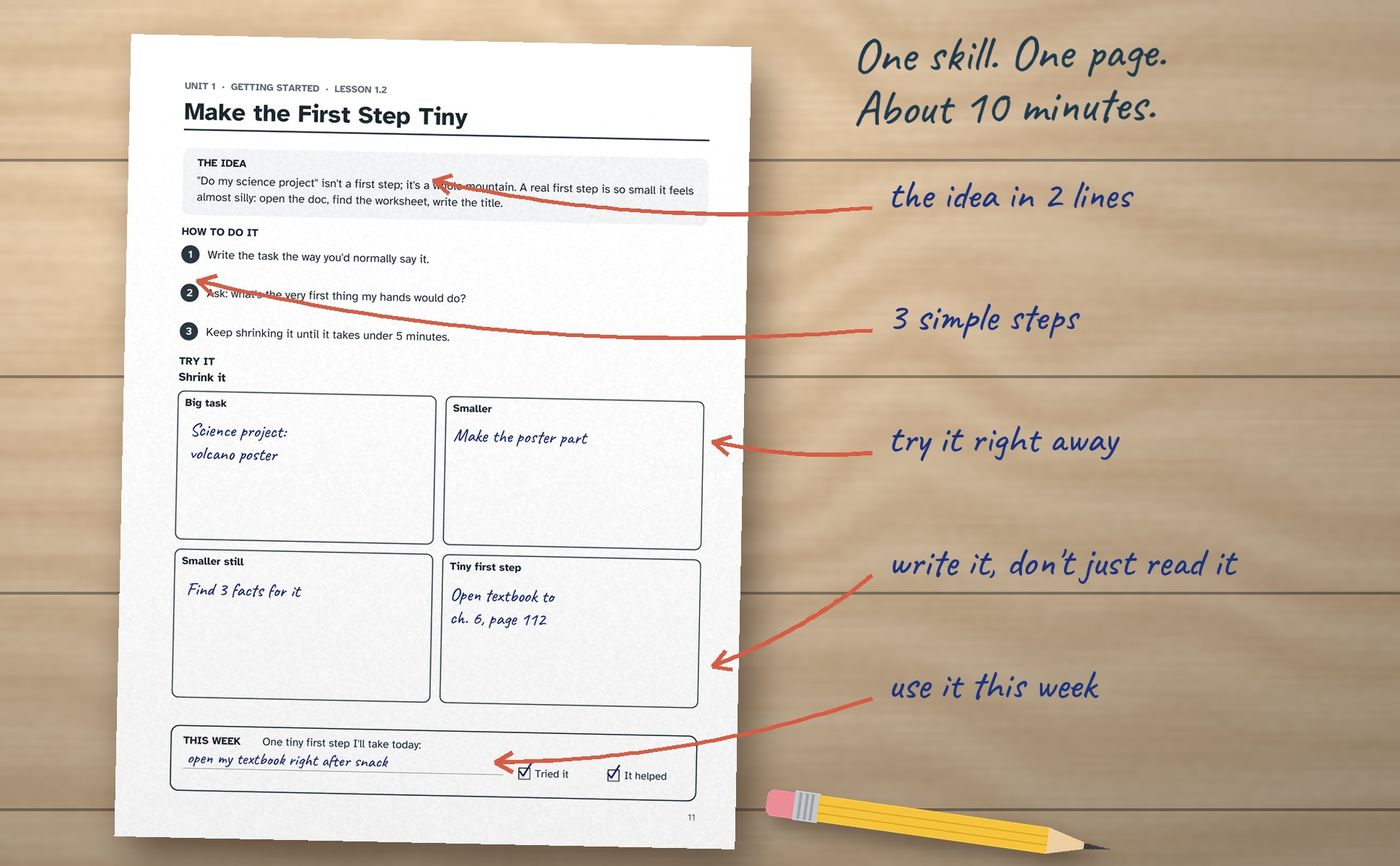 Executive Functioning Workbook for Teens with ADHD: inside the book, image 2