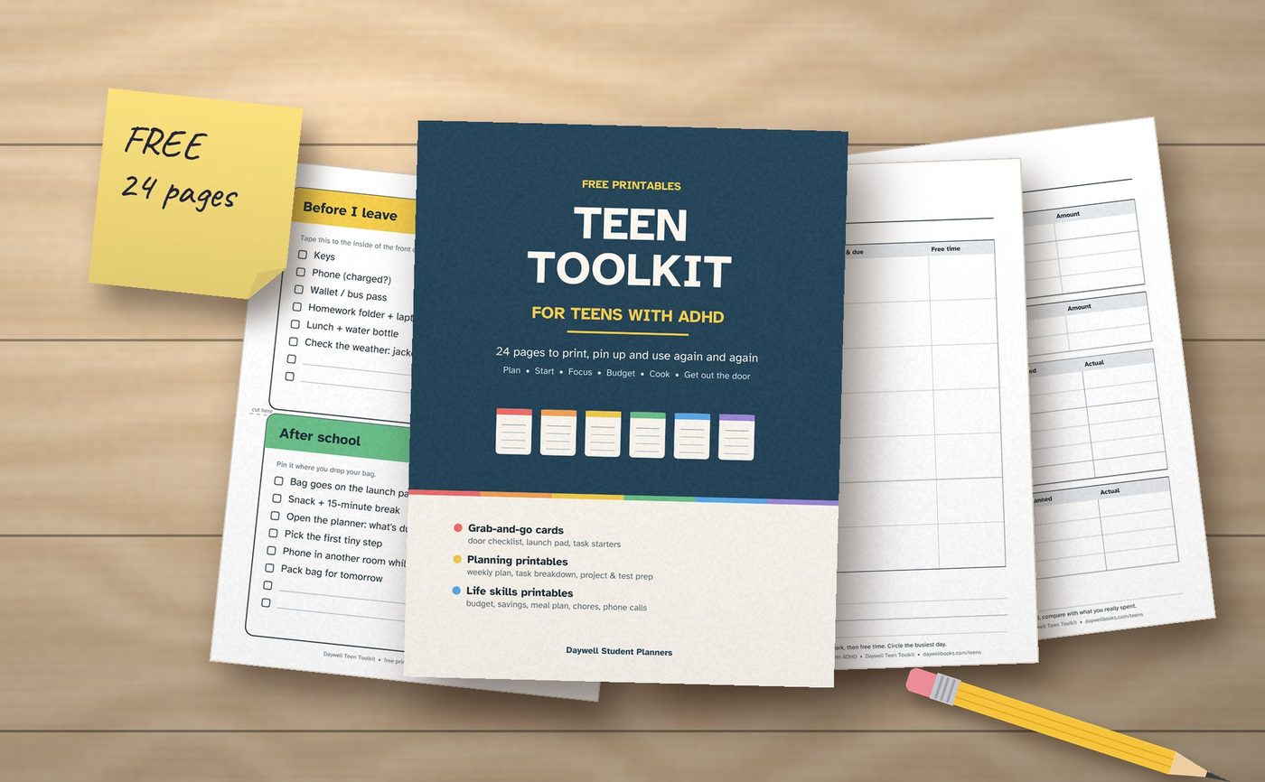 Free Teen Toolkit printables for ADHD missing assignments